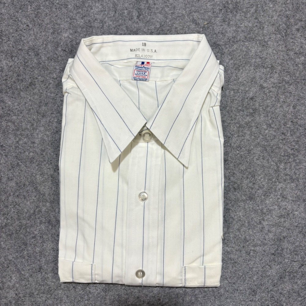 Vintage Flying Cross USPS Certified Stripe Uniform Shirt Made in USA 18 White